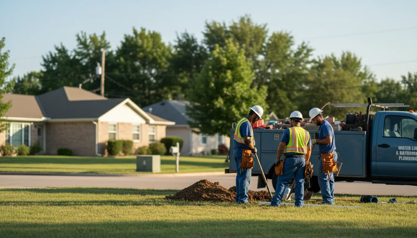 Residential water line and bathroom plumbing service in Crete, NE